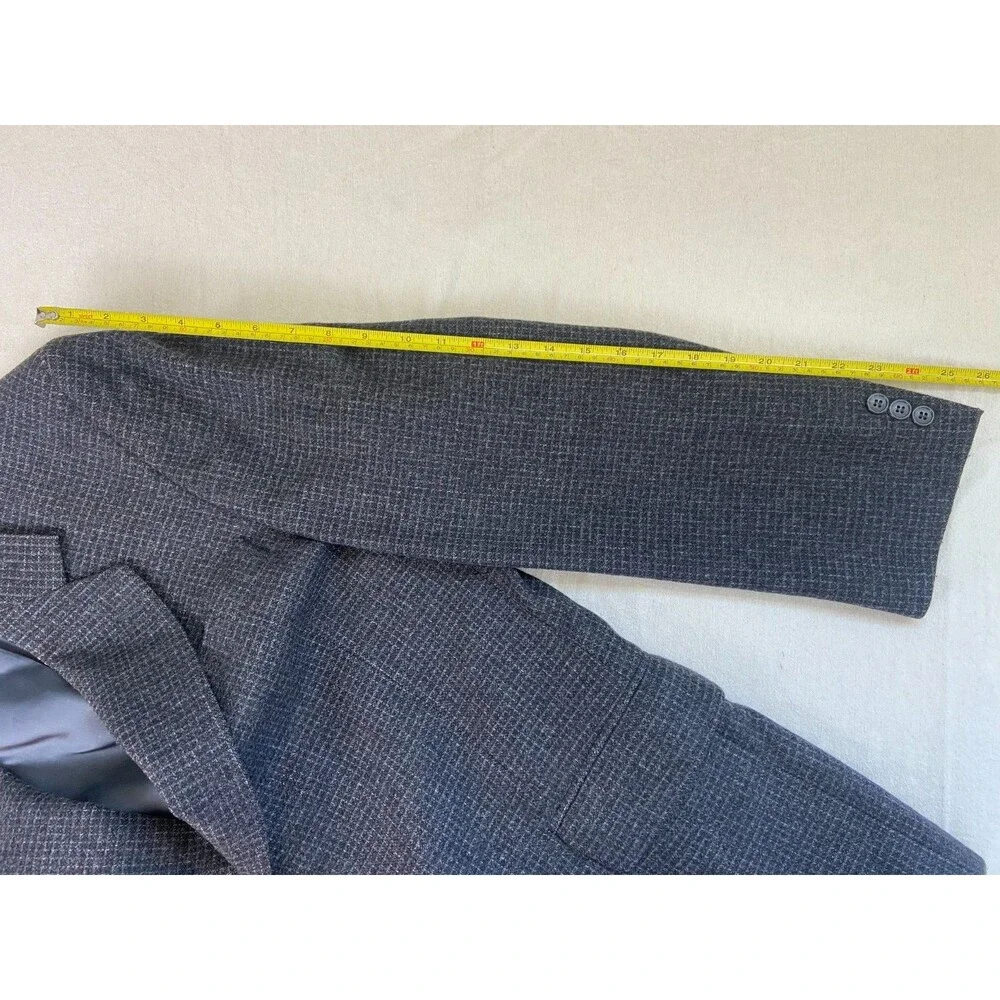 EUC Vintage John Weitz Blazer Jacket 40R Check Wool Tweed Sports Coat 2 Button